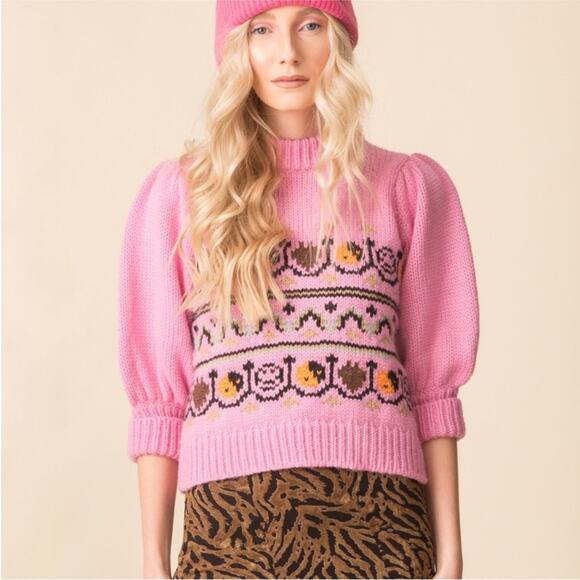 Ganni Sweaters - GANNI Knit Puff Sleeve Sweater